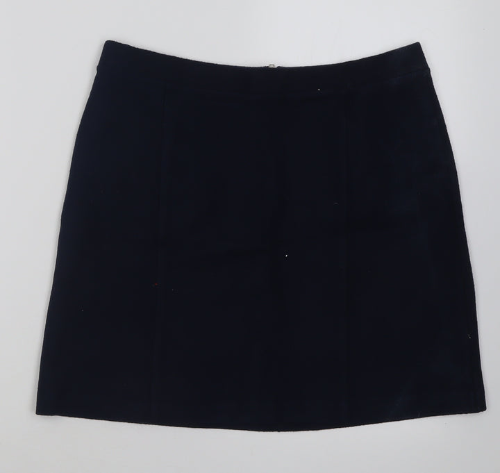 TU Womens Blue Polyester A-Line Skirt Size 12 Zip