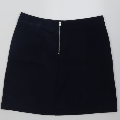 TU Womens Blue  Polyester A-Line Skirt Size 12   Zip