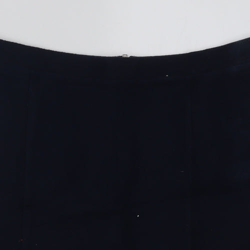 TU Womens Blue  Polyester A-Line Skirt Size 12   Zip