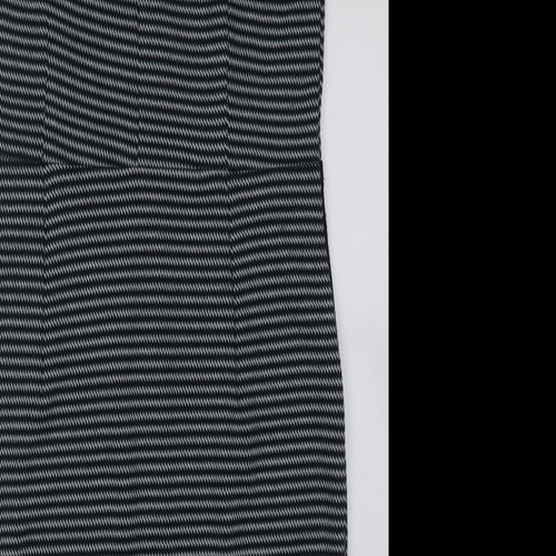 TU Womens Blue Geometric Polyester A-Line  Size 12  Crew Neck Zip