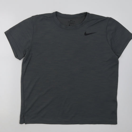 Nike Mens Grey  Polyester Basic T-Shirt Size L Crew Neck Pullover