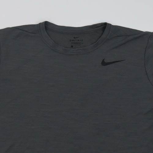 Nike Mens Grey  Polyester Basic T-Shirt Size L Crew Neck Pullover