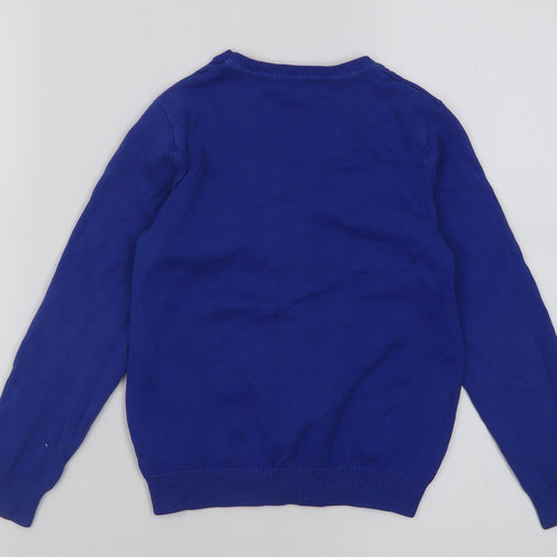 George Girls Blue V-Neck  Cotton Cardigan Jumper Size 6-7 Years  Button - School Wear