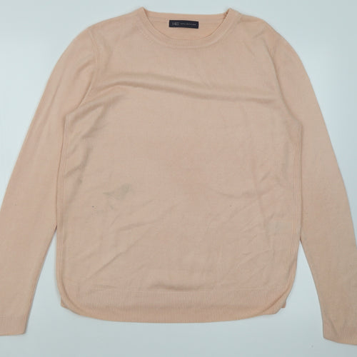 Primark Womens Pink Crew Neck  Acrylic Pullover Jumper Size 12