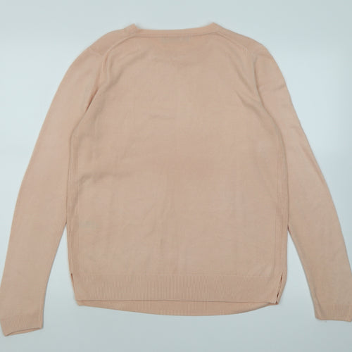 Primark Womens Pink Crew Neck  Acrylic Pullover Jumper Size 12