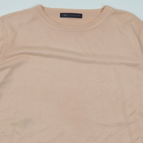 Primark Womens Pink Crew Neck  Acrylic Pullover Jumper Size 12