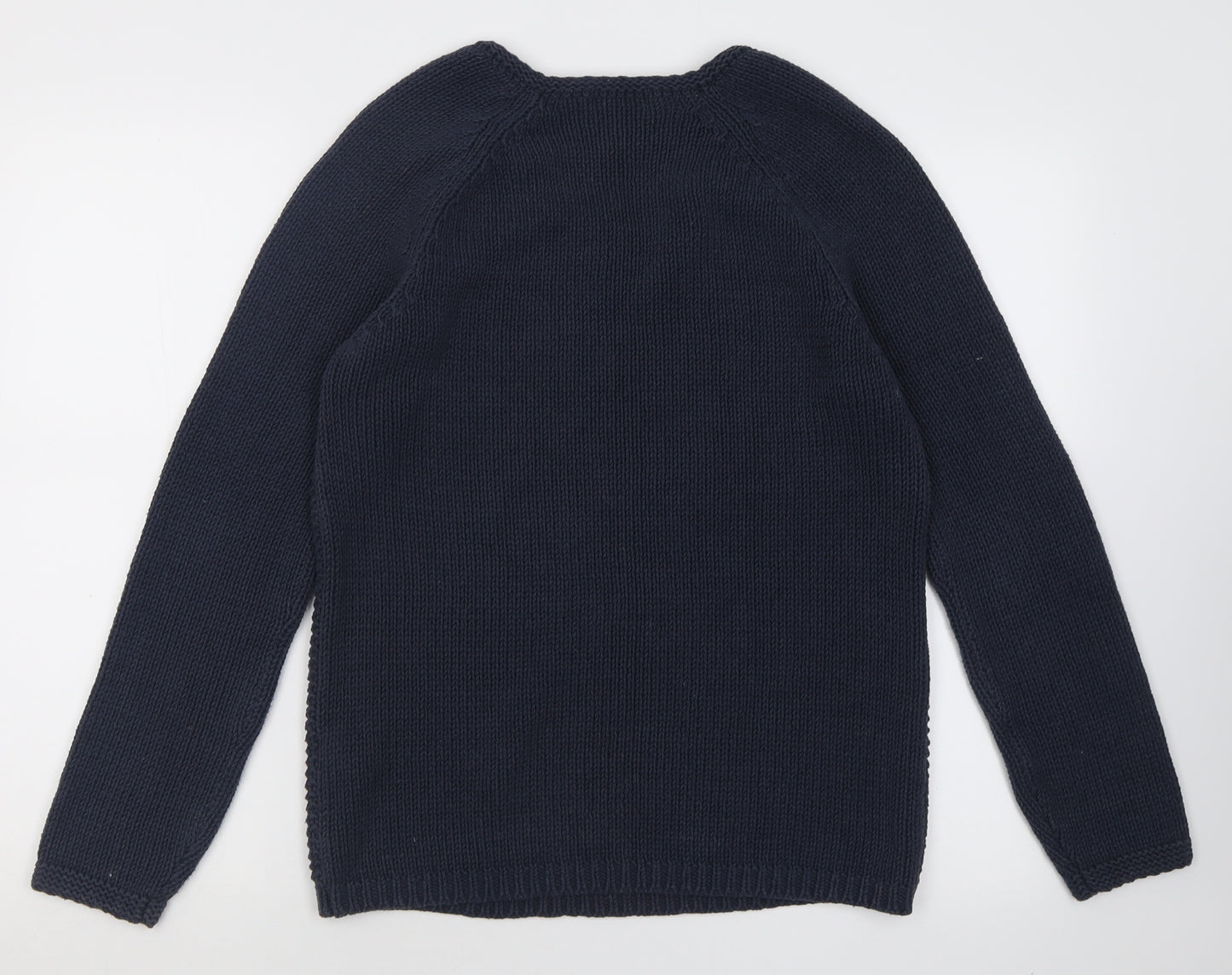 Indigo Womens Blue Scoop Neck  Acrylic Pullover Jumper Size 12