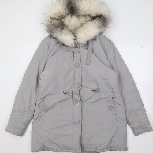 Studio Womens Grey   Overcoat Coat Size 14  Button