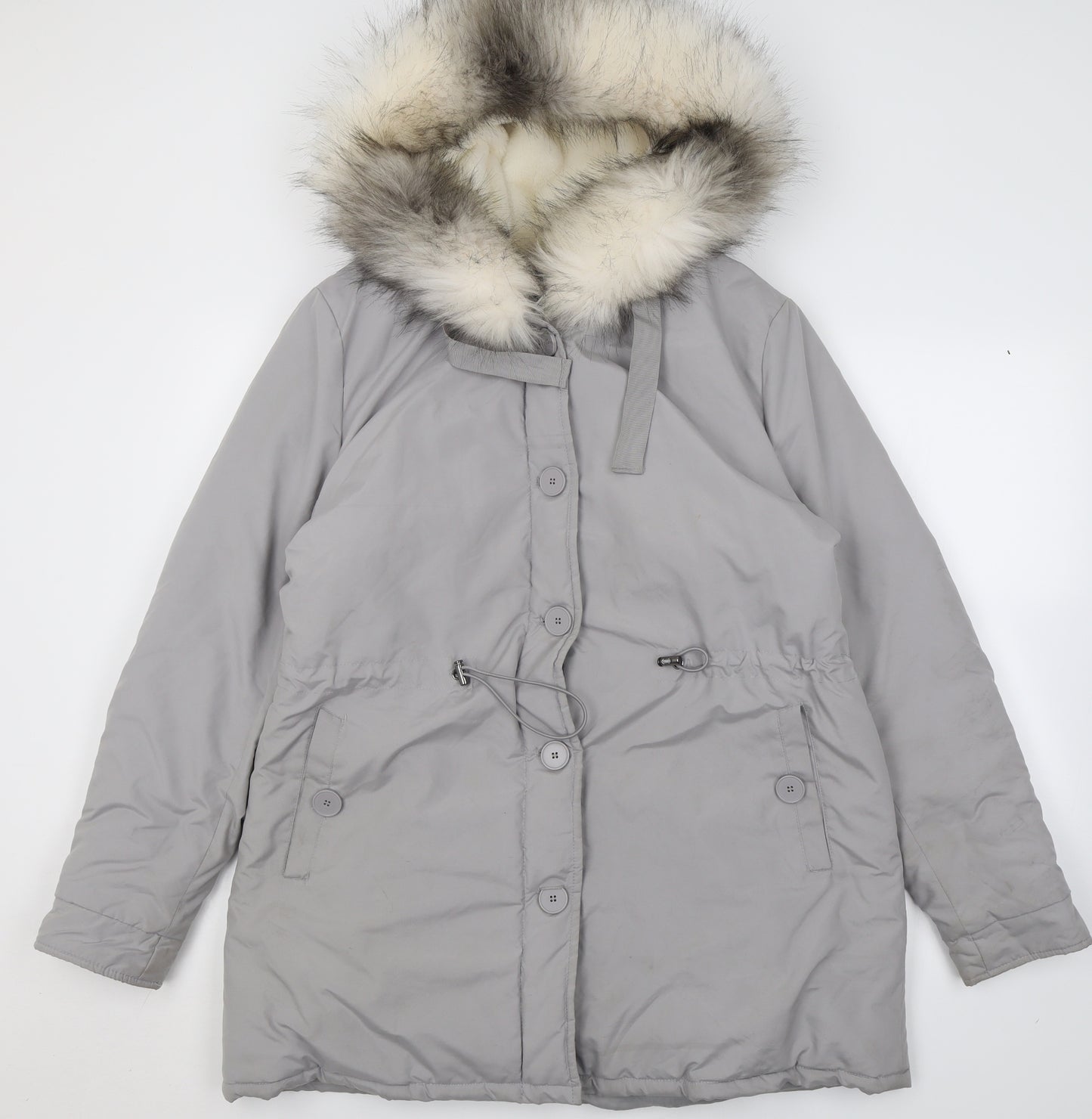 Studio Womens Grey   Overcoat Coat Size 14  Button
