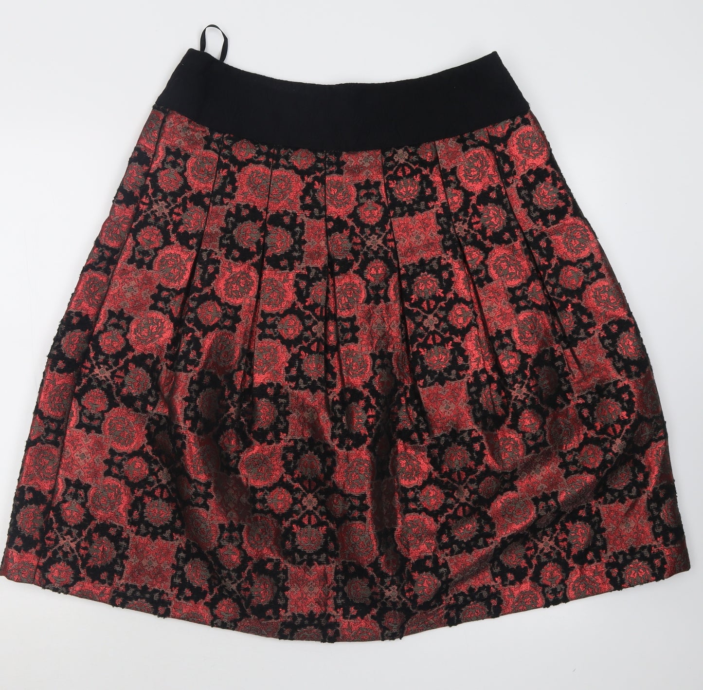 Monsoon Womens Red Geometric Polyester A-Line Skirt Size 14