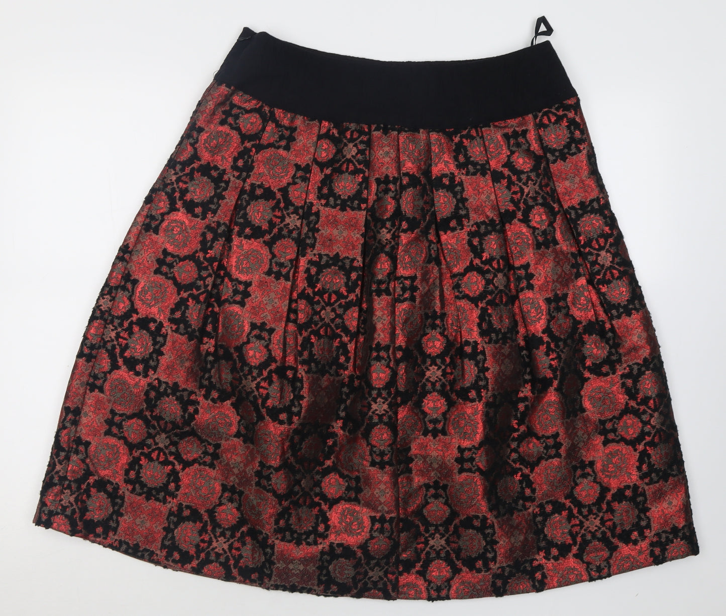 Monsoon Womens Red Geometric Polyester A-Line Skirt Size 14