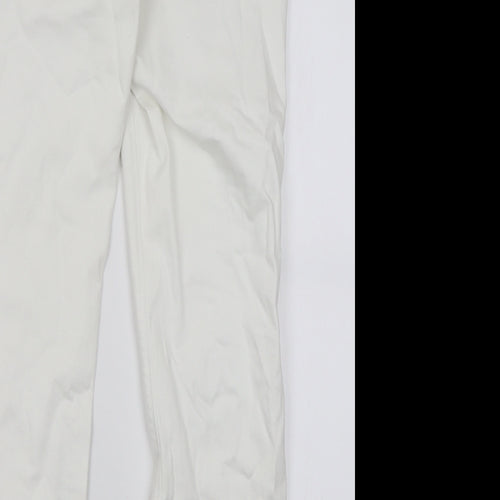 Dunnes Stores Womens White  Cotton Straight Jeans Size 14 L28 in Regular Button