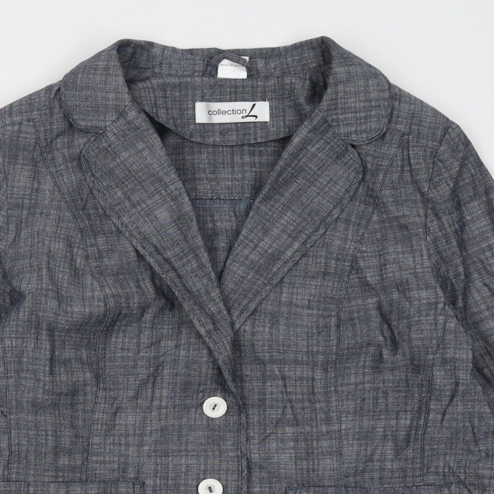 collection Womens Grey   Jacket Blazer Size L  Button