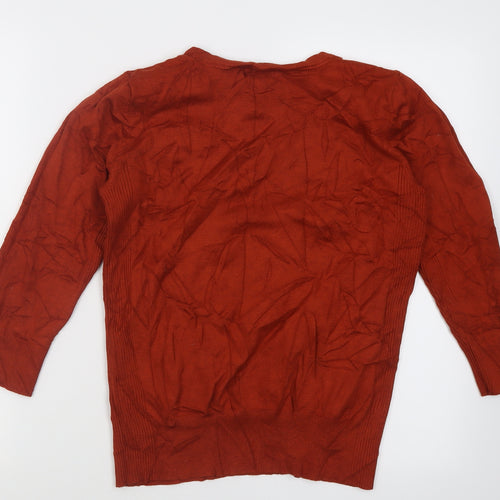 Red Herring Womens Brown Crew Neck  Viscose Pullover Jumper Size 14