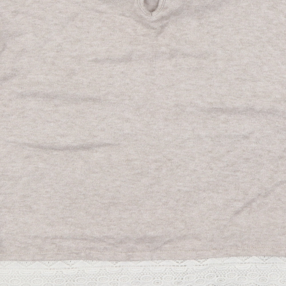 Dorothy Perkins Womens Beige Collared  Viscose Pullover Jumper Size 14
