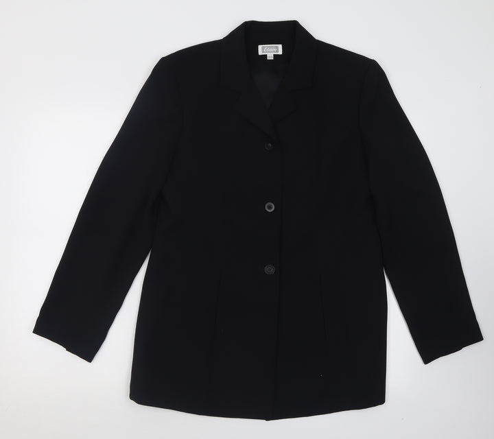 Etam Womens Black Jacket Blazer Size 14 Button