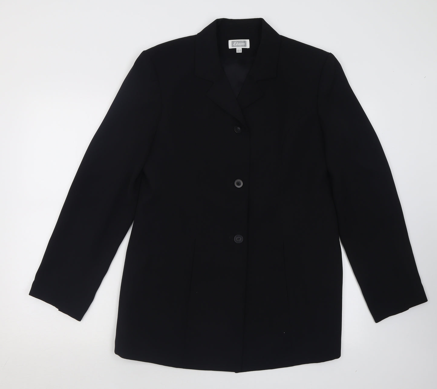 Etam Womens Black   Jacket Blazer Size 14  Button