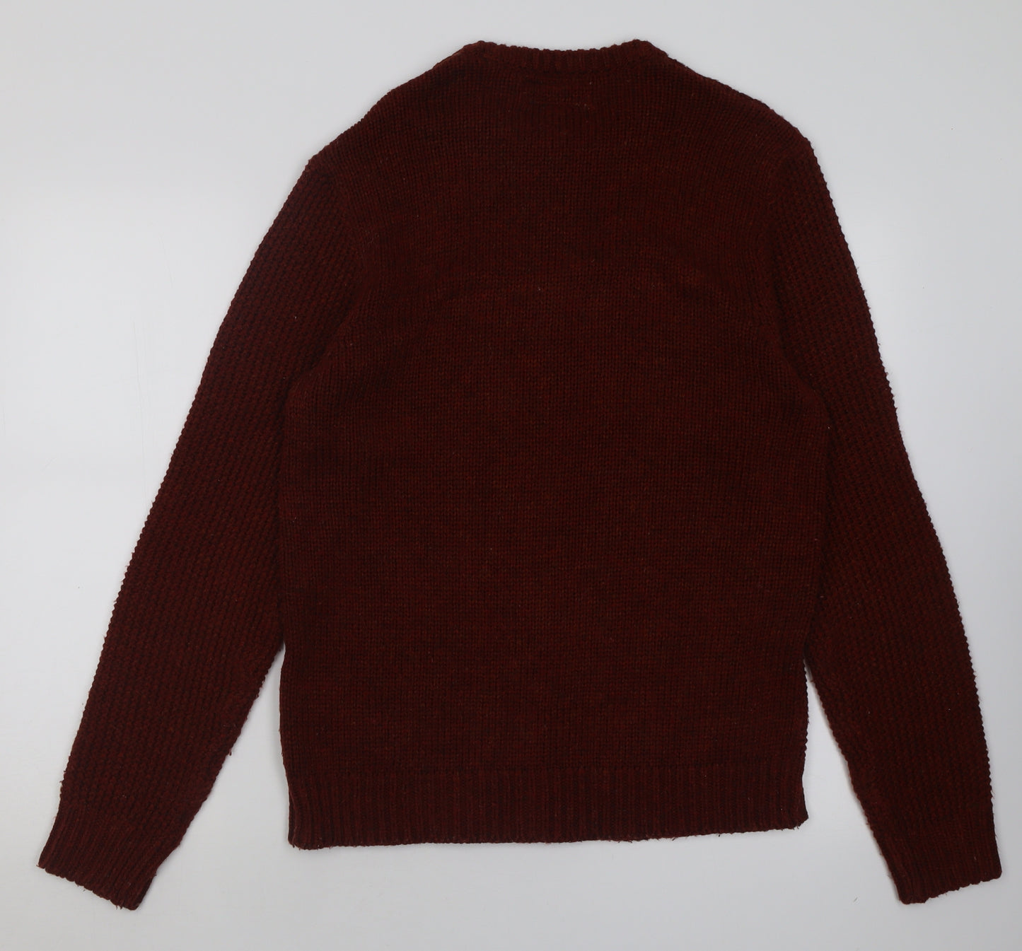 F&F Mens Brown Crew Neck  Acrylic Pullover Jumper Size M