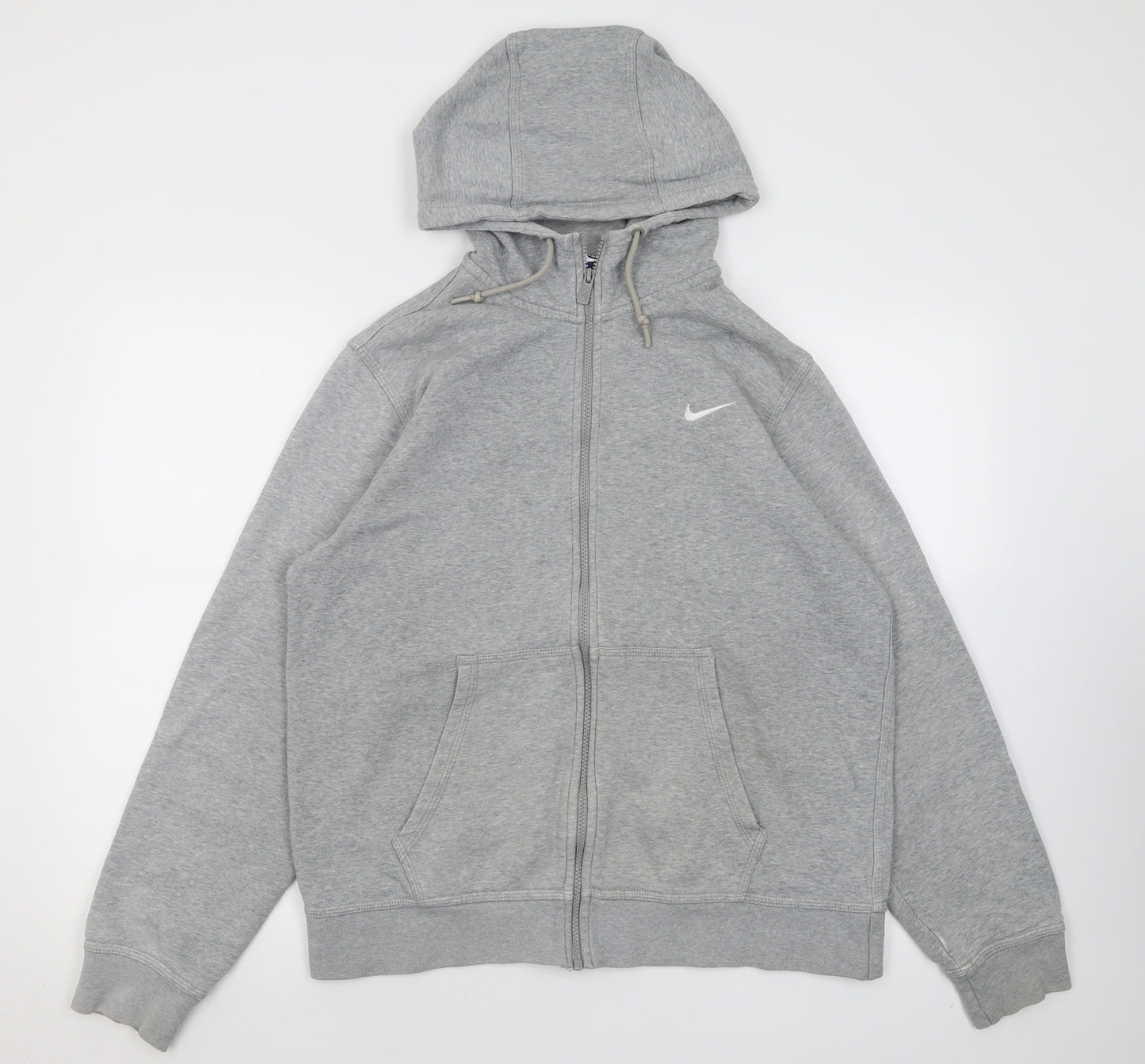 Nike Mens Grey  Cotton Full Zip Hoodie Size L