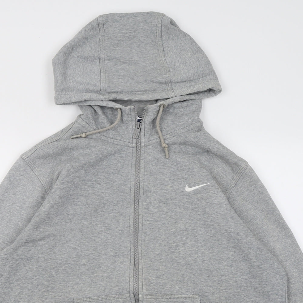 Nike Mens Grey  Cotton Full Zip Hoodie Size L
