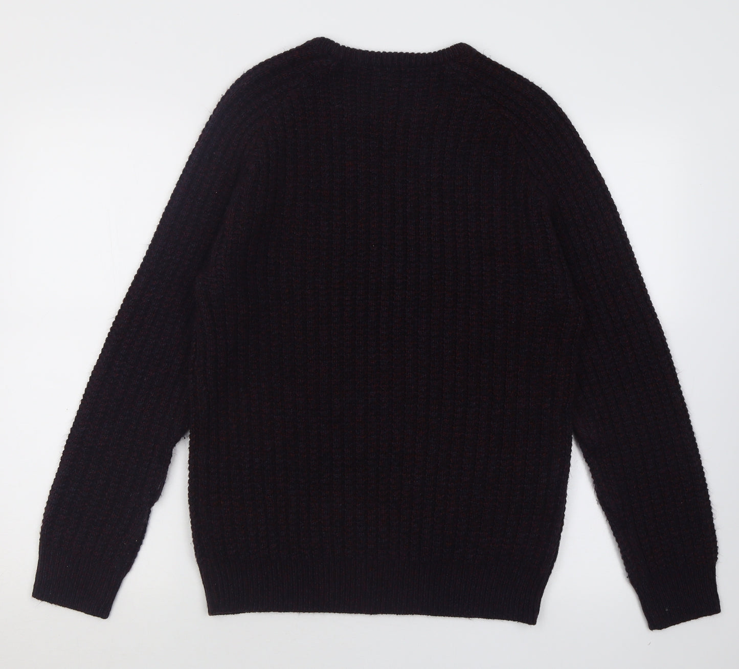 Cedar Wood State Mens Purple Crew Neck  Acrylic Pullover Jumper Size L