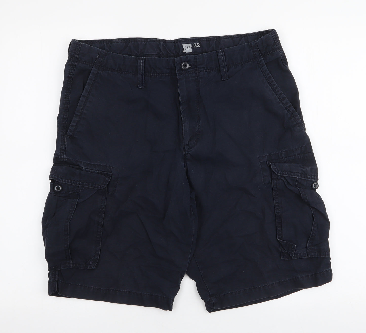 Gap Mens Blue  Cotton Cargo Shorts Size 32 L10 in Regular Zip