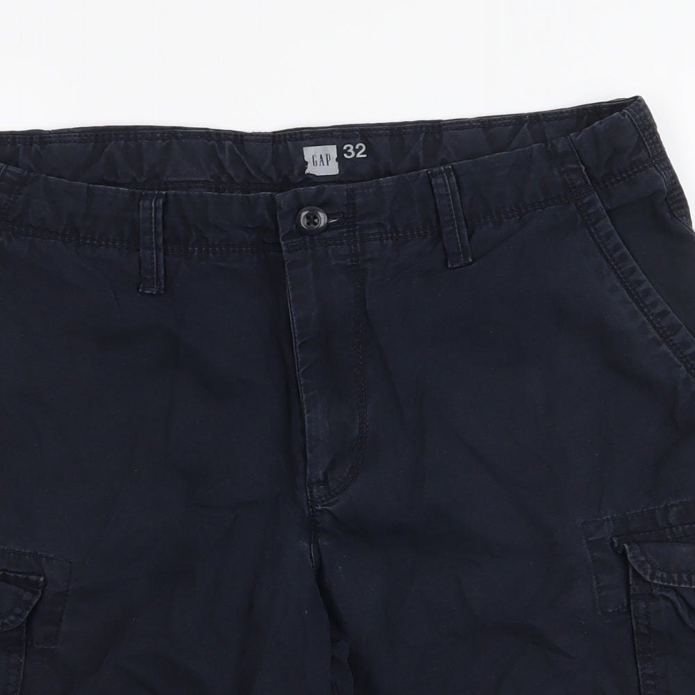 Gap Mens Blue  Cotton Cargo Shorts Size 32 L10 in Regular Zip