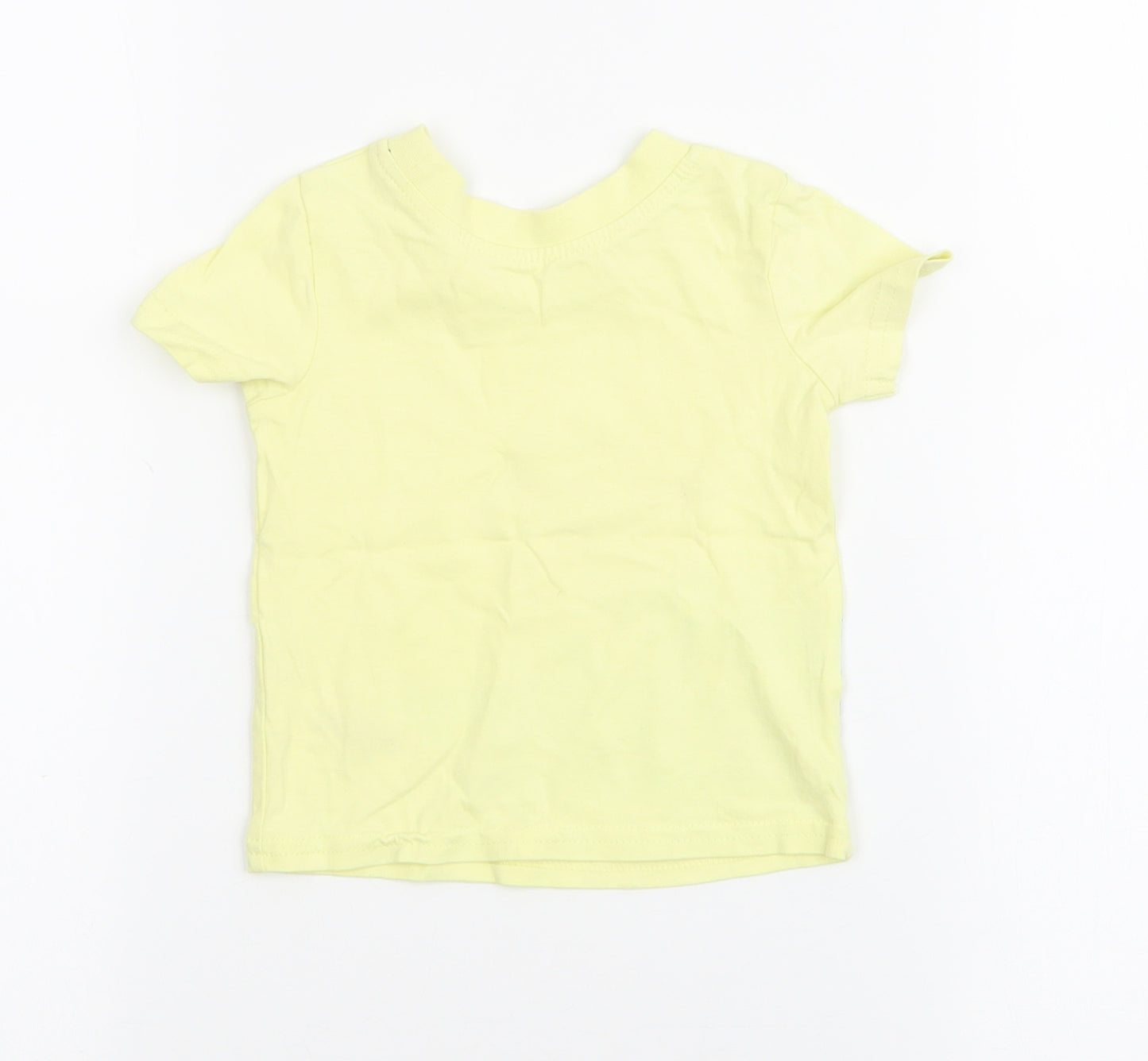 George Boys Yellow  100% Cotton Jersey T-Shirt Size 3-6 Months Round Neck Pullover - Crocodile