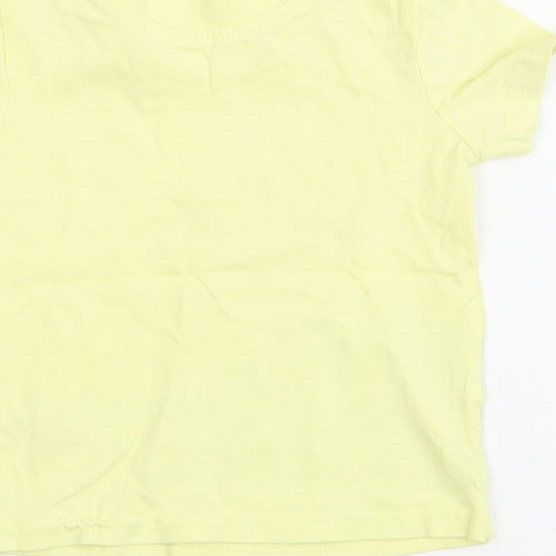 George Boys Yellow  100% Cotton Jersey T-Shirt Size 3-6 Months Round Neck Pullover - Crocodile