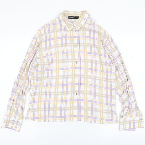 Autograph Womens Multicoloured Plaid Viscose Basic Blouse Size 8 Collared