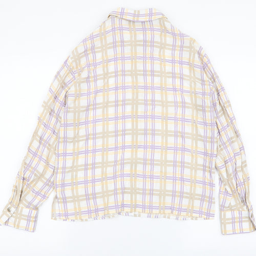 Autograph Womens Multicoloured Plaid Viscose Basic Blouse Size 8 Collared