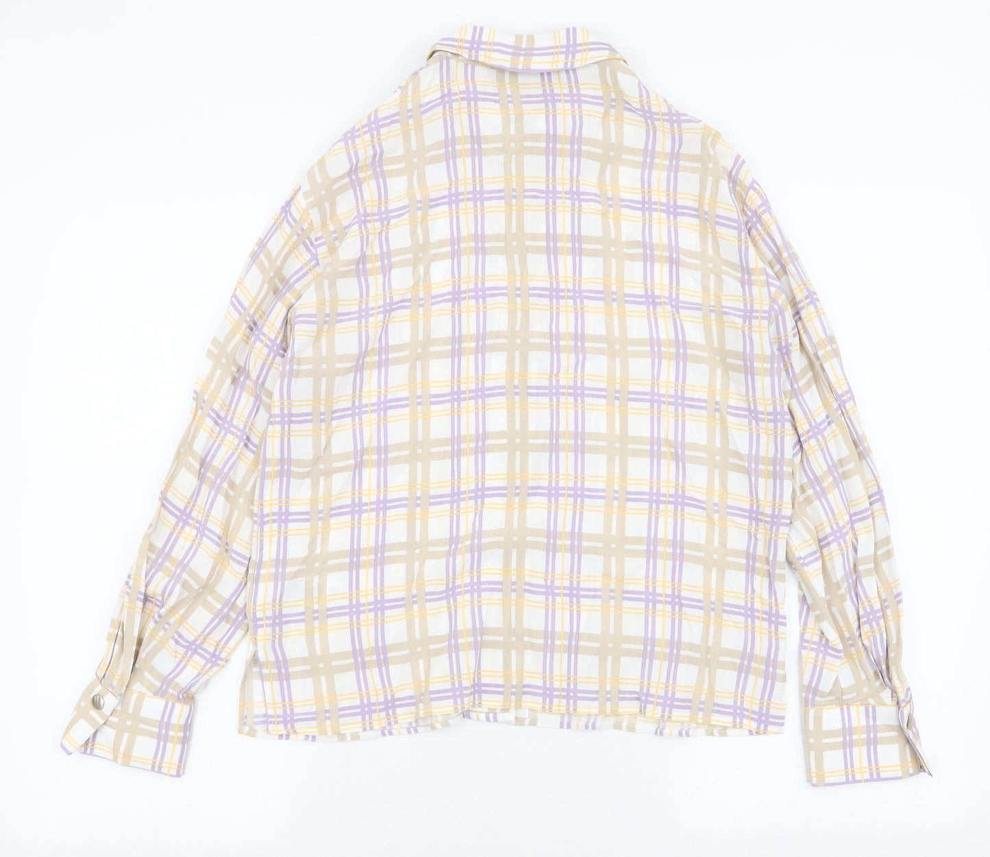 Autograph Womens Multicoloured Plaid Viscose Basic Blouse Size 8 Collared