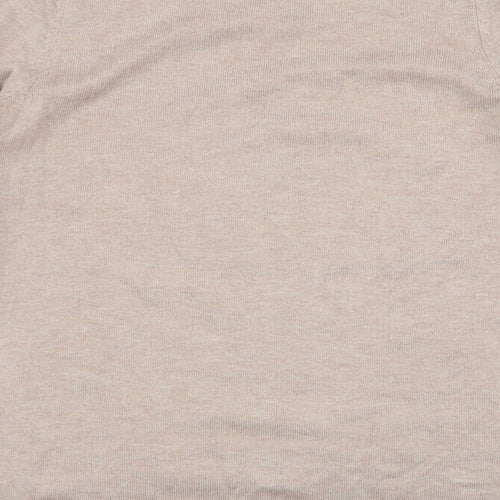 Marks and Spencer Womens Brown Round Neck  Viscose Pullover Jumper Size 8