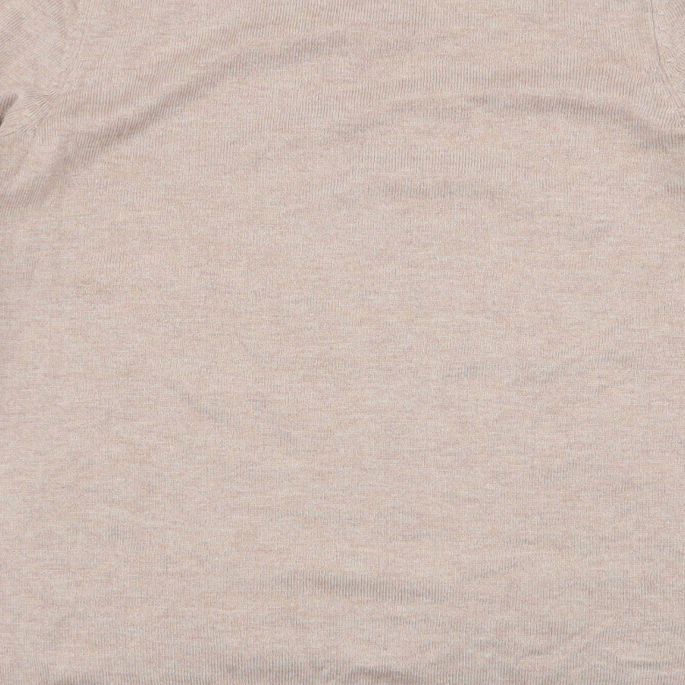 Marks and Spencer Womens Brown Round Neck  Viscose Pullover Jumper Size 8