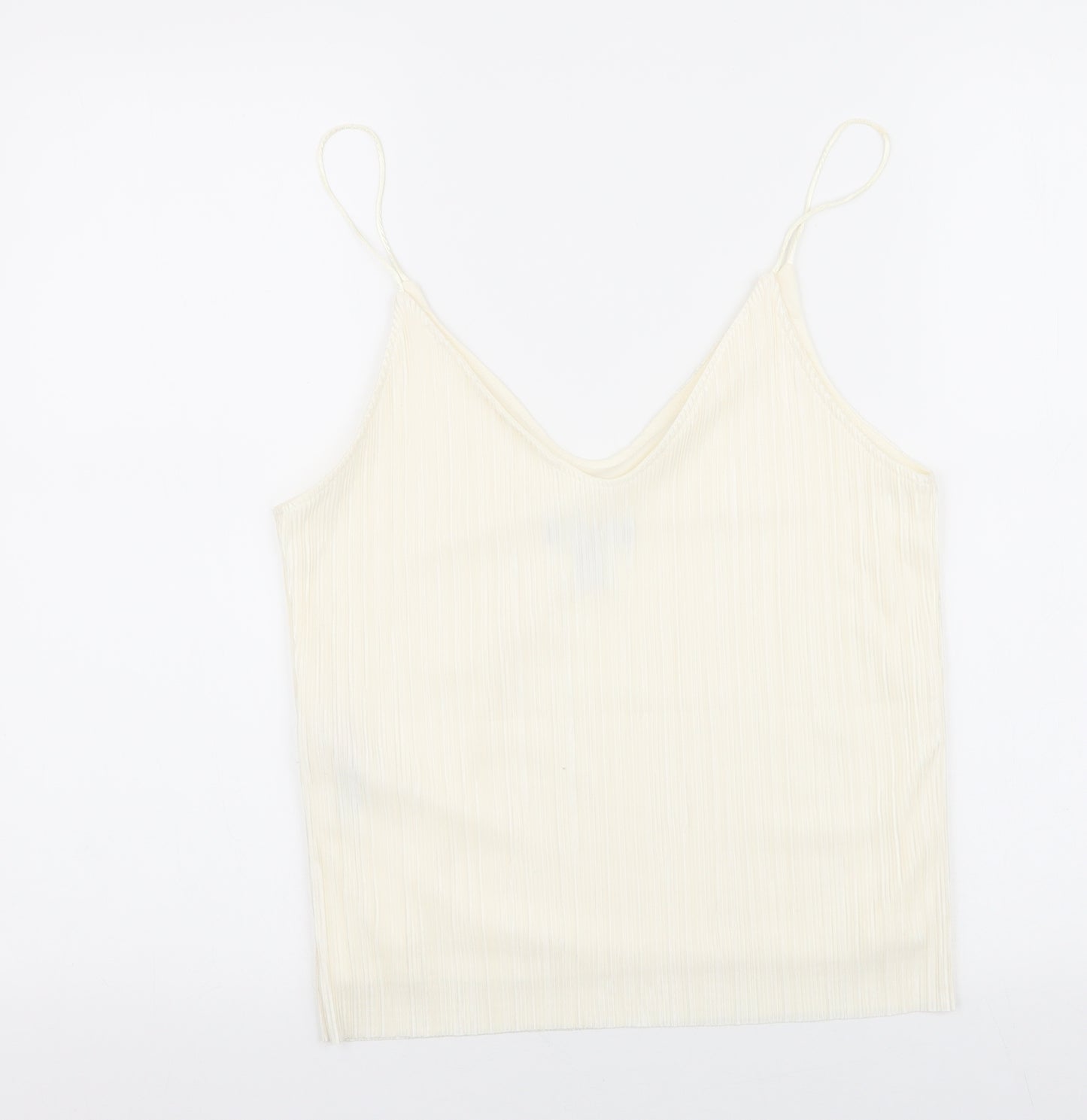 New Look Womens Ivory Striped Polyester Camisole Tank Size 10 V-Neck