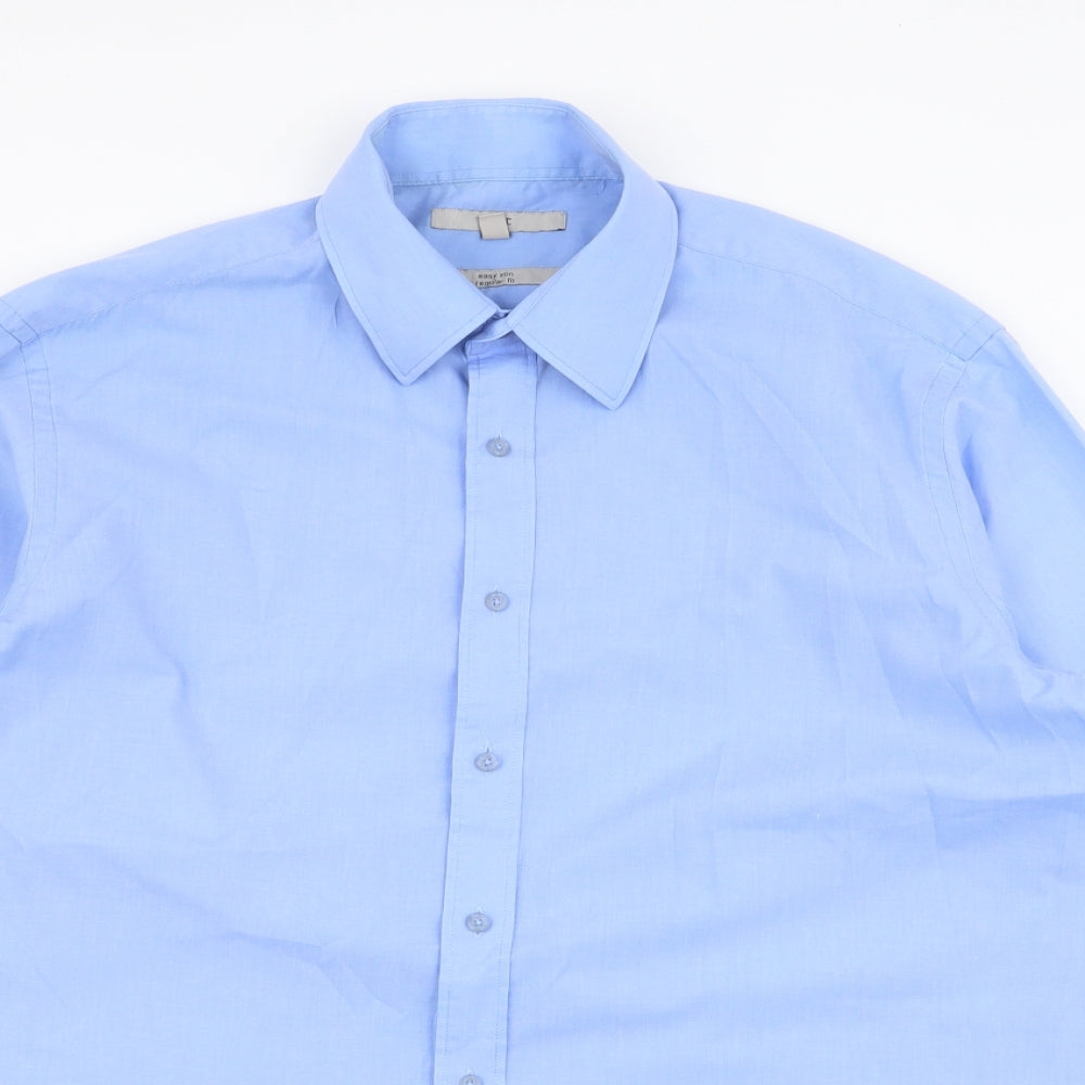 NEXT Mens Blue  Polyester  Dress Shirt Size 15.5 Collared Button