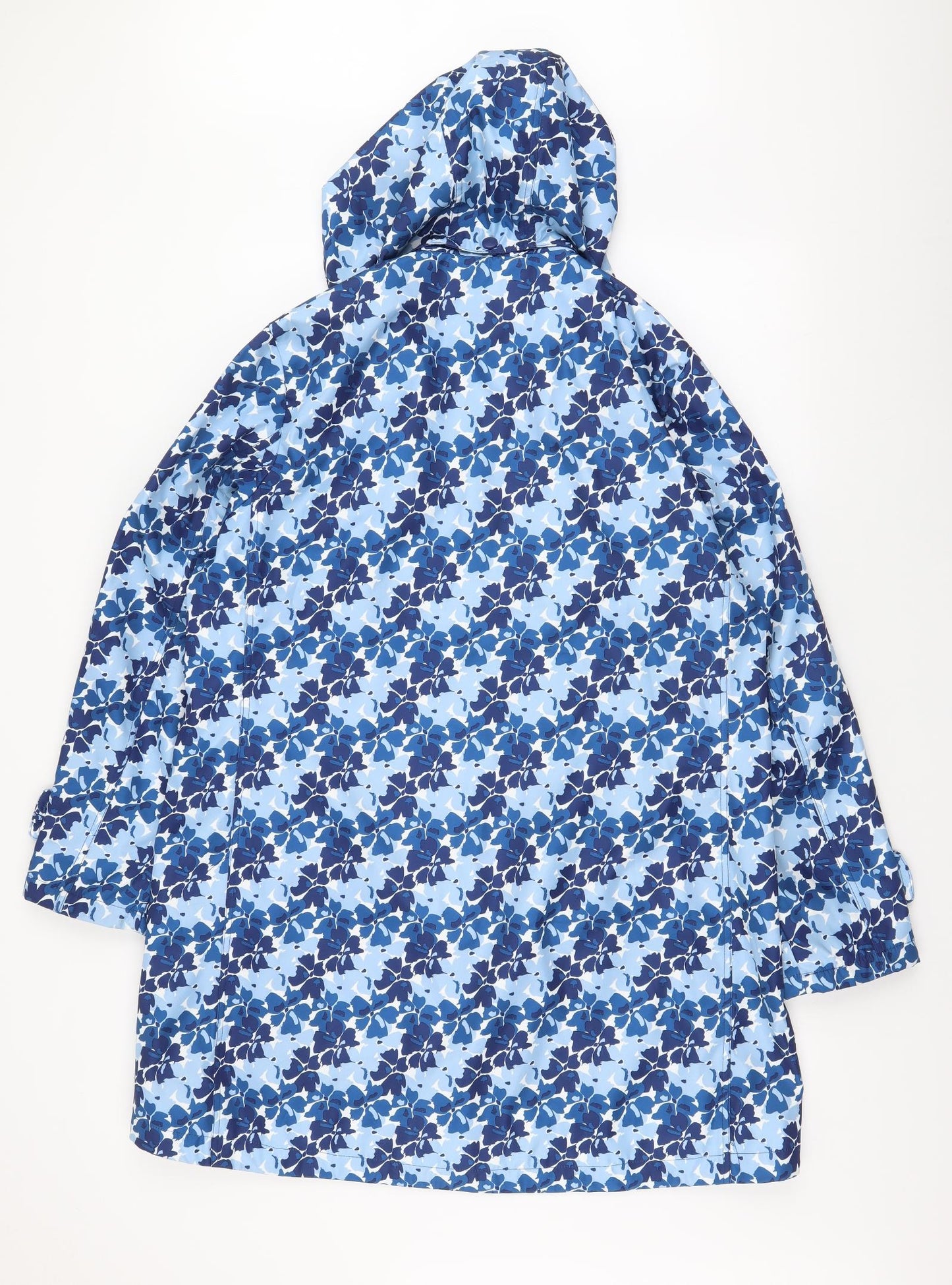 First Avenue  Womens Blue Floral  Parka Coat Size 16  Zip