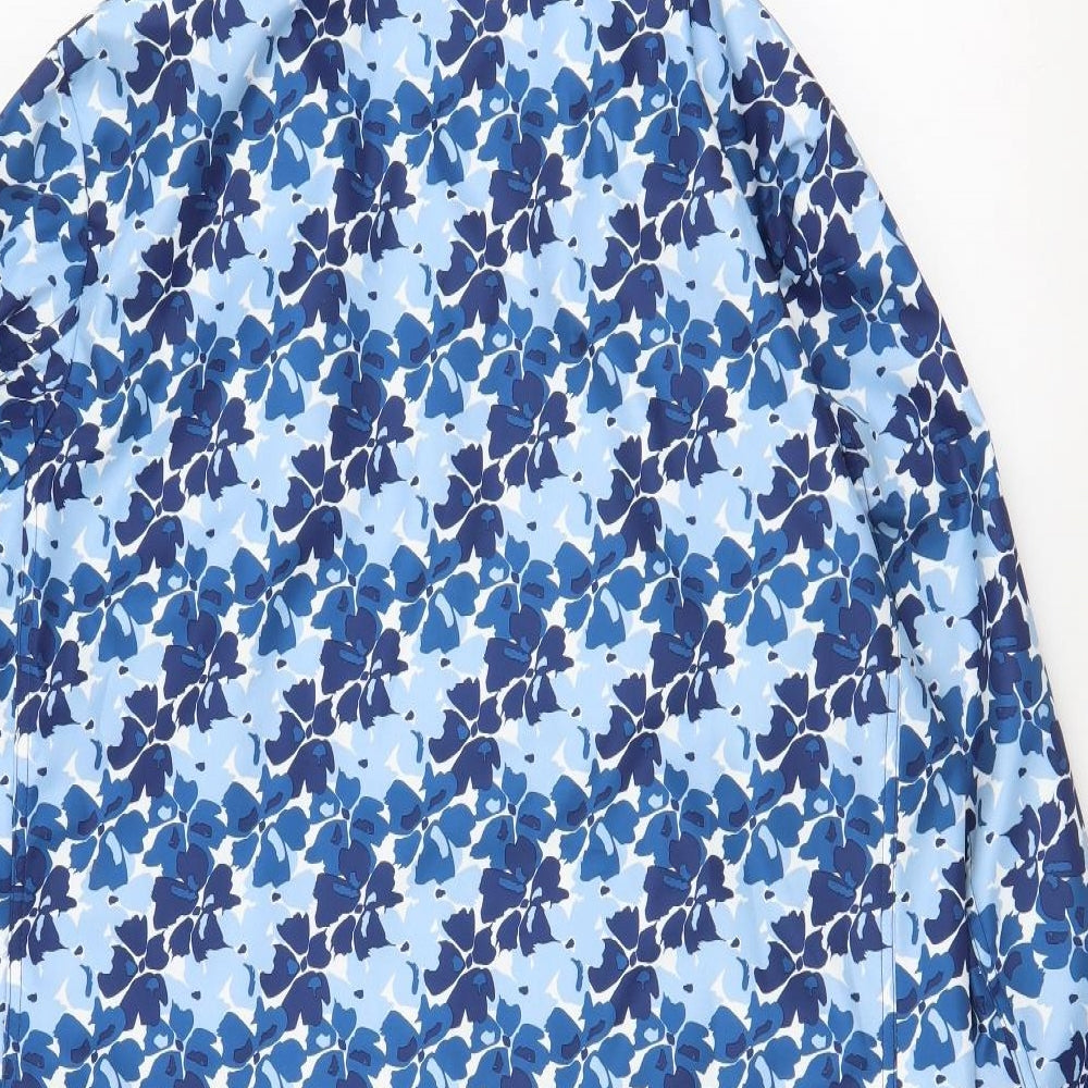 First Avenue  Womens Blue Floral  Parka Coat Size 16  Zip