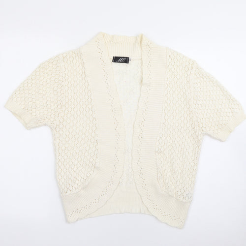 ME Womens Ivory V-Neck  Cotton Cardigan Jumper Size M