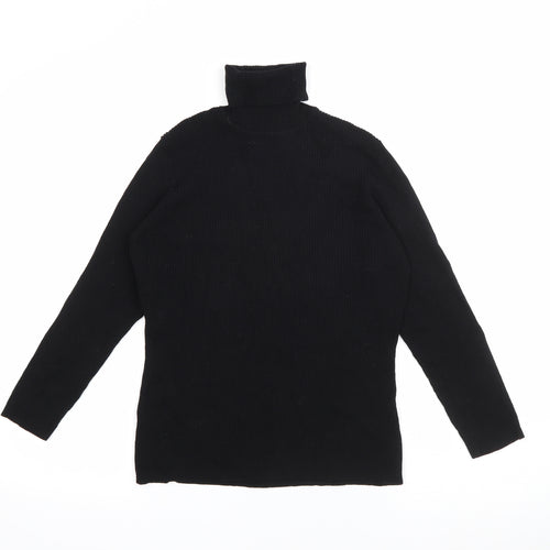 Linea Womens Black Roll Neck  Viscose Pullover Jumper Size M