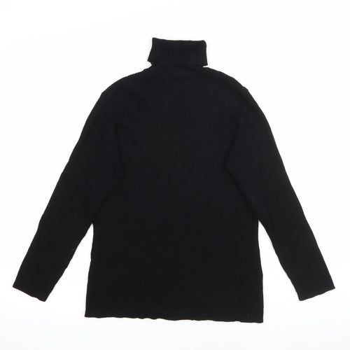 Linea Womens Black Roll Neck  Viscose Pullover Jumper Size M