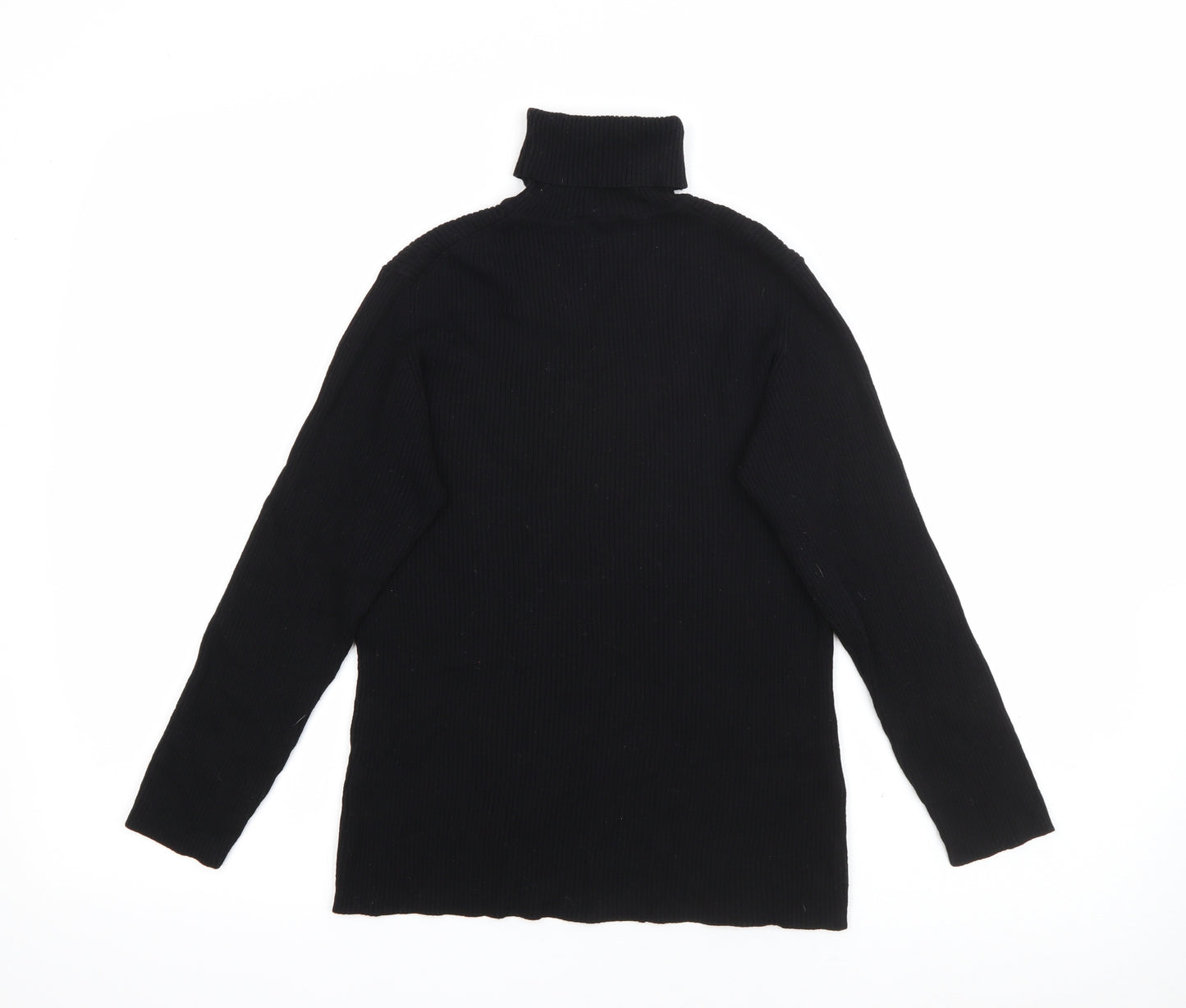 Linea Womens Black Roll Neck  Viscose Pullover Jumper Size M