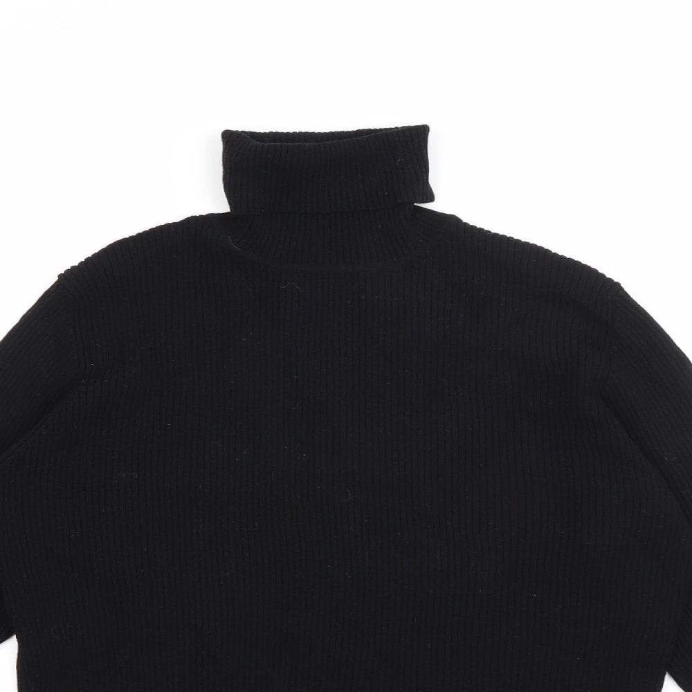 Linea Womens Black Roll Neck  Viscose Pullover Jumper Size M
