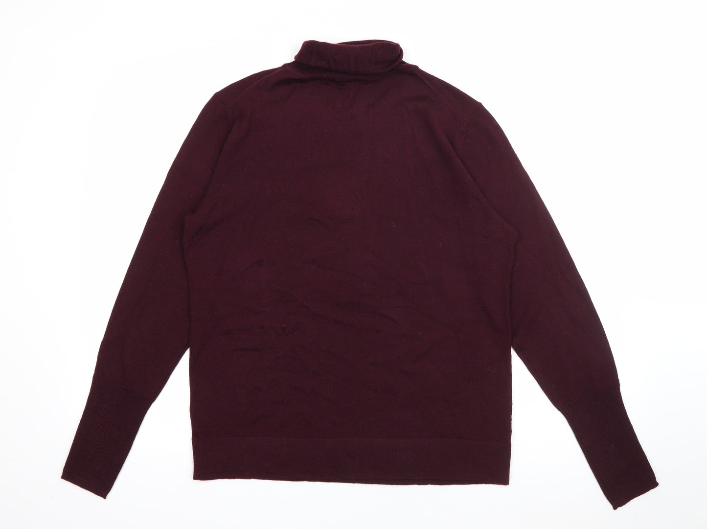 Hobbs Womens Purple Roll Neck  Wool Pullover Jumper Size M