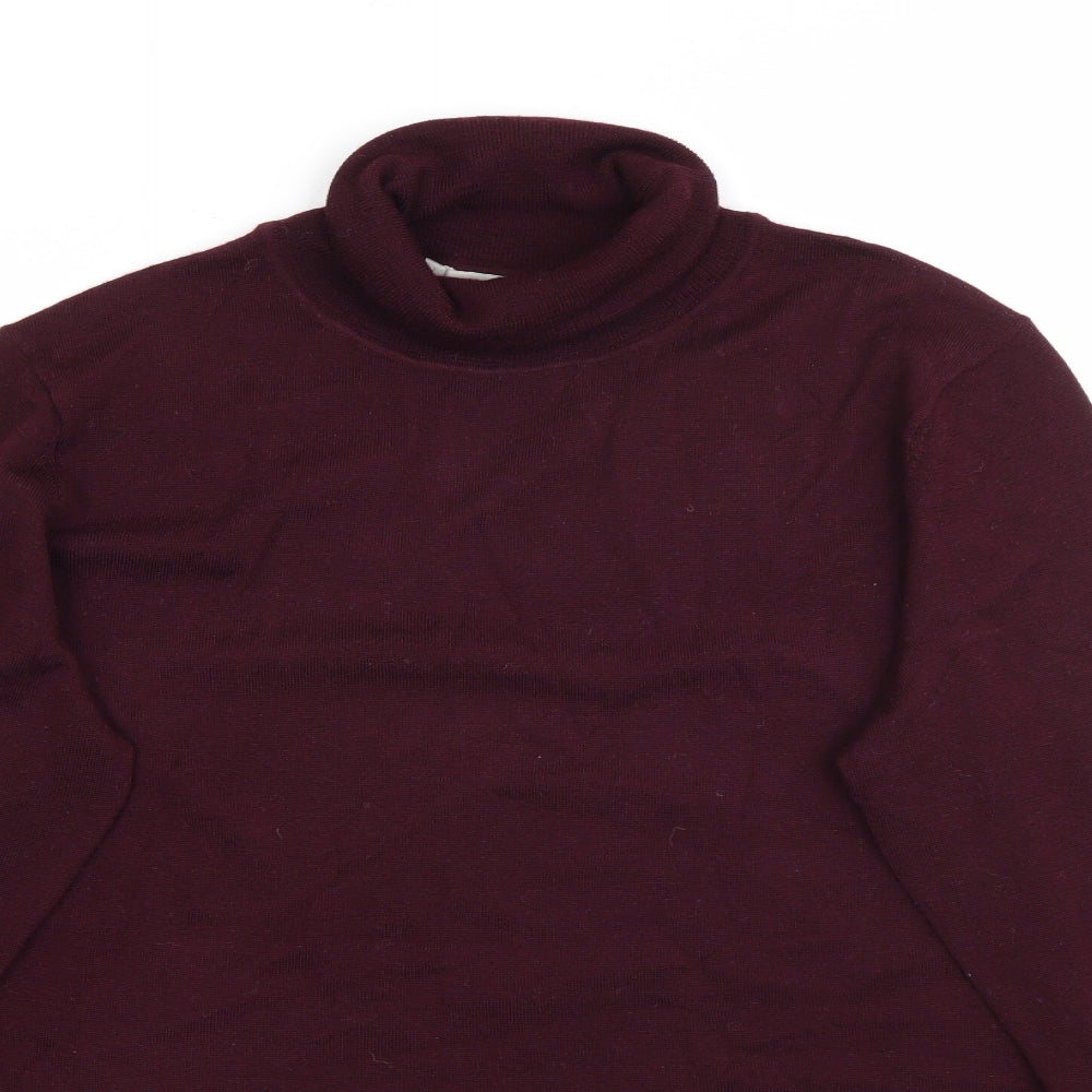 Hobbs Womens Purple Roll Neck  Wool Pullover Jumper Size M
