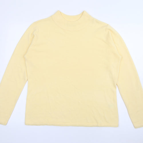 Bonmarché Womens Yellow High Neck  Acrylic Pullover Jumper Size M