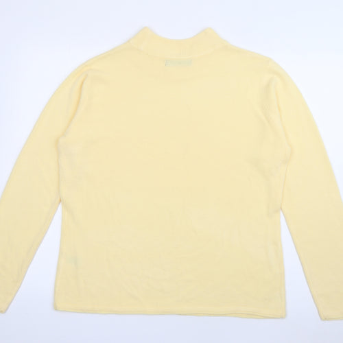 Bonmarché Womens Yellow High Neck  Acrylic Pullover Jumper Size M