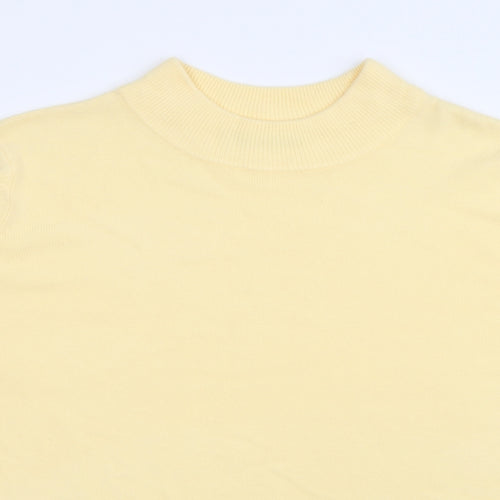 Bonmarché Womens Yellow High Neck  Acrylic Pullover Jumper Size M