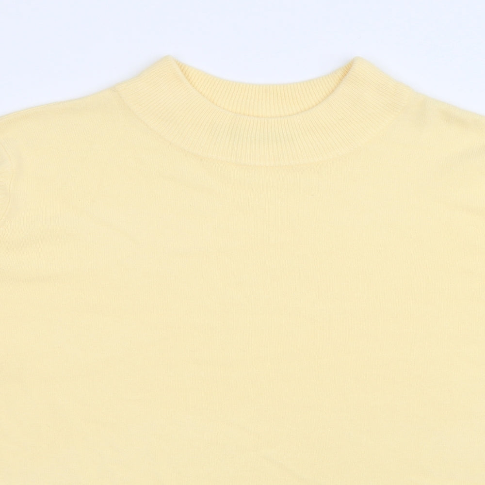 Bonmarché Womens Yellow High Neck  Acrylic Pullover Jumper Size M