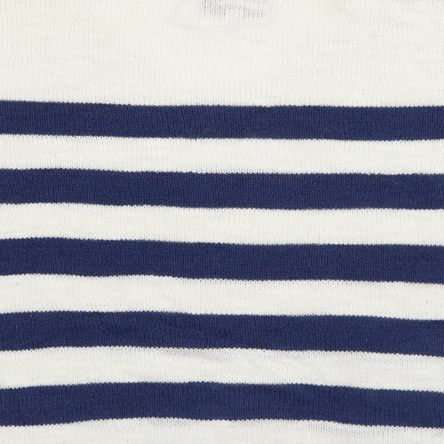 Capri Womens Blue V-Neck Striped Viscose  Jumper Size XS
